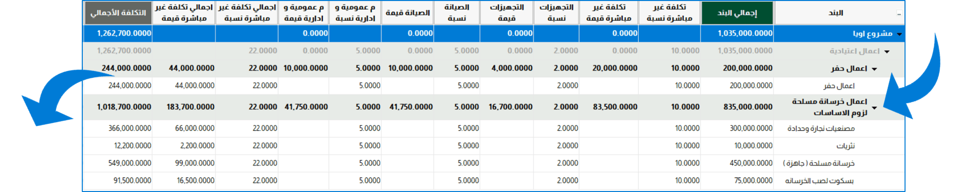 برنامج ادارة محاسبة المقاولات